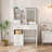 5-Drawer Dressing Table with Movable Mirror and LED Light for Bedrooms