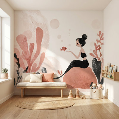 Murale aquatique sous-marine sirène sous-marine