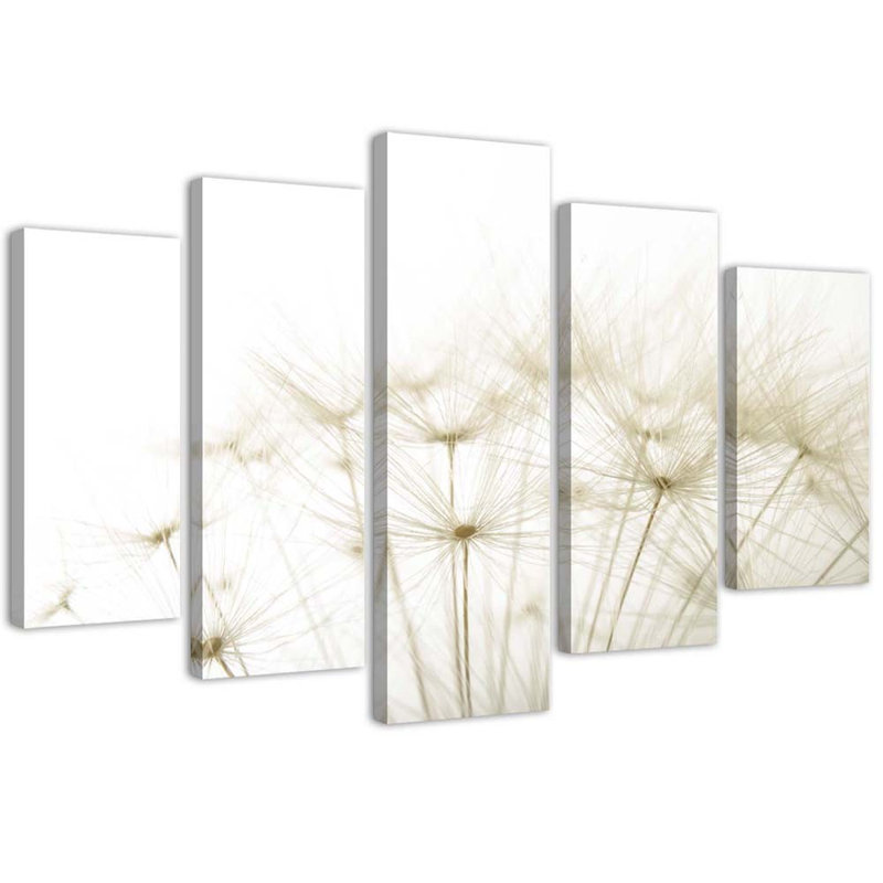 Blower Flower Nature 5 Piece Wall Art Set on Canvas