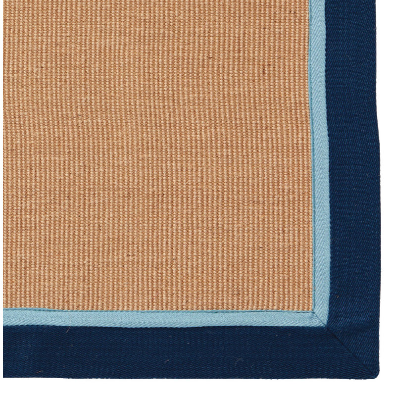 Tapis en jute Bayside, L 22 po x L 34 po, Bleu marine / naturel