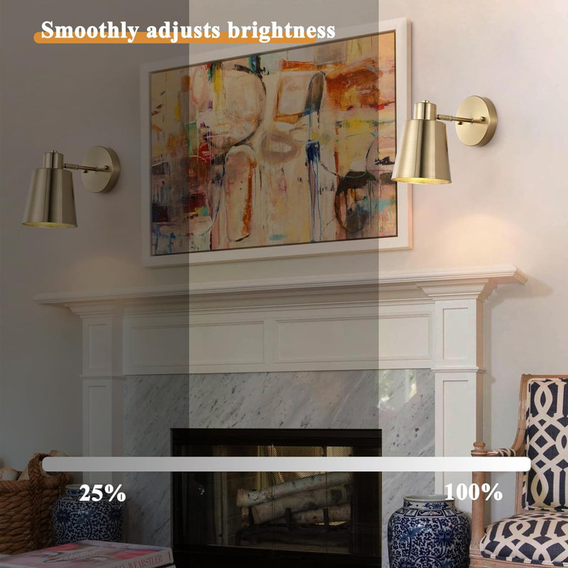 Battery Operated Wall Sconce Set of Two, Modern with Remote Control Dimmable Wall Lighting Indoor
