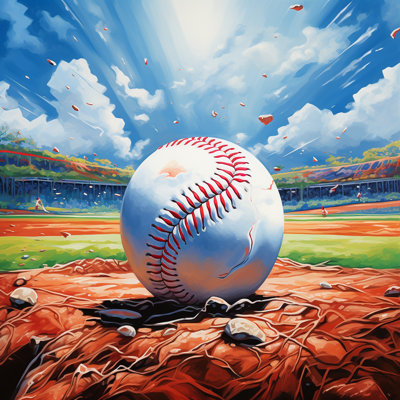 Baseball Room Darkening Curtain Pair