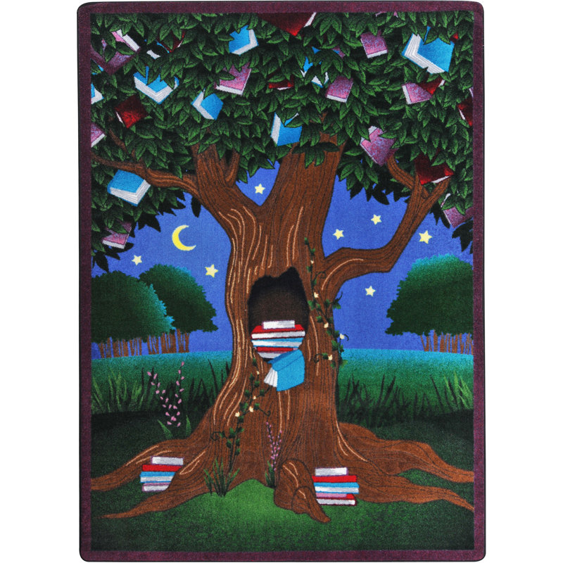 Reading Tree by Joy Carpets Area Rug, Rectangle 5'4" x 7'8"