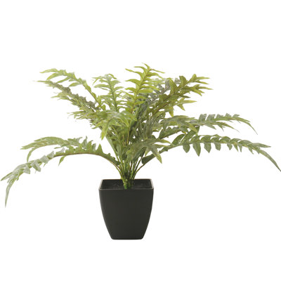 15.5in Artificial Boston Fern, Mini Size Potted Plants, Artificial Plant with 29 Leaves, Perfect for Home Office Indoor Decoration