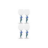 Marine Garden - Stemmed Glass Blue Fish 11.8 Oz