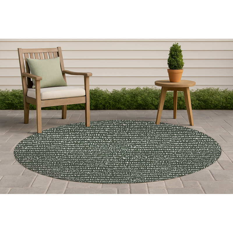 Tapis d'extérieur antidérapant Crop Row, Rond 5 pi