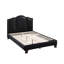 Lit double en simili cuir noir, style Vigor Leather