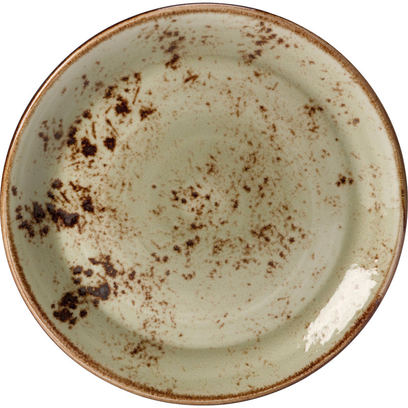Assiette en forme de pomme craquelée, Brun / Beige
