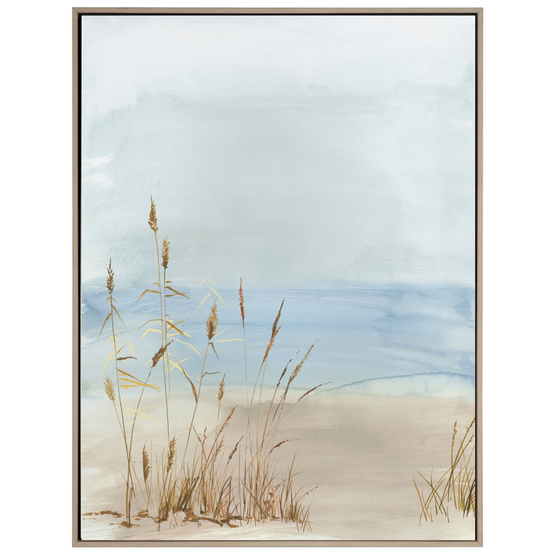 Soft Beach Grass2, Black Frame Gold Facing, 45" H x 30" W, Framed Print