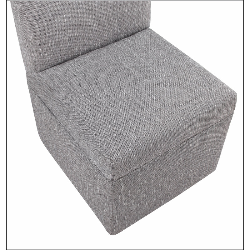Grey Fabric Armless Chair