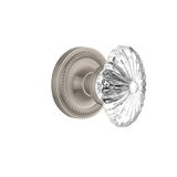 Rope Rosette with Oval Fluted Crystal Door Knob