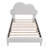 Twin Size Upholstered Cloud-Shape Bed ,Velvet Platform Bed With Headboard,No Box-Spring Needed