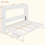 Lit escamotable mural avec rangement, armoire-lit pliable avec coiffeuse, miroir central et 2 tiroirs latéraux-1691676234