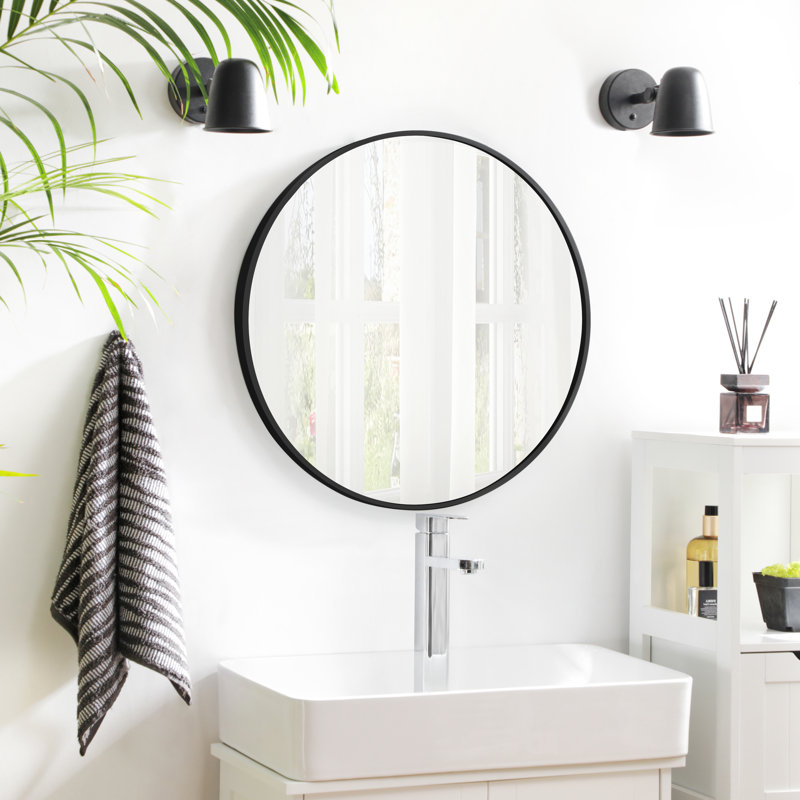 Miroir de salle de bain Angelrose, Noir, 24" X 24"