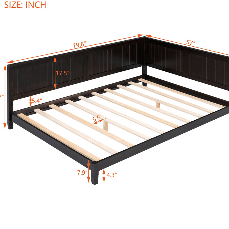 Full Size Daybed/ In , Mid-Century Modern Classic Design, Wood, Armrest & Bed, Size, Wood With, Espresso, Full / Double