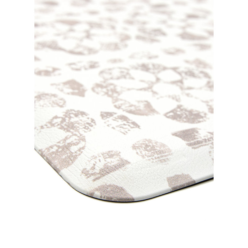 Taupe and White Floral Tile Anti-Fatigue Comfort Mat