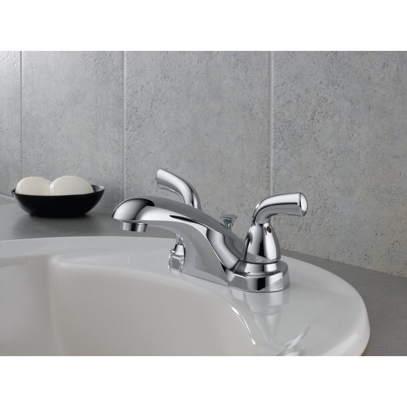 Foundations Centerset Bathroom Faucet with Drain Assembly and Diamond Seal Technology, Chrome