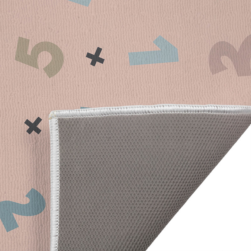Tapis de toilette rectangulaire absorbant antidérapant à chiffres colorés, 24" W x 17" L, Pink