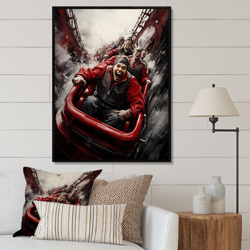 «Luecinda Rollercoaster Thrill Seekers Delight II», reproduction sur toile, H 20 po x l 12 po x P 1 po, Cadre flottant noir