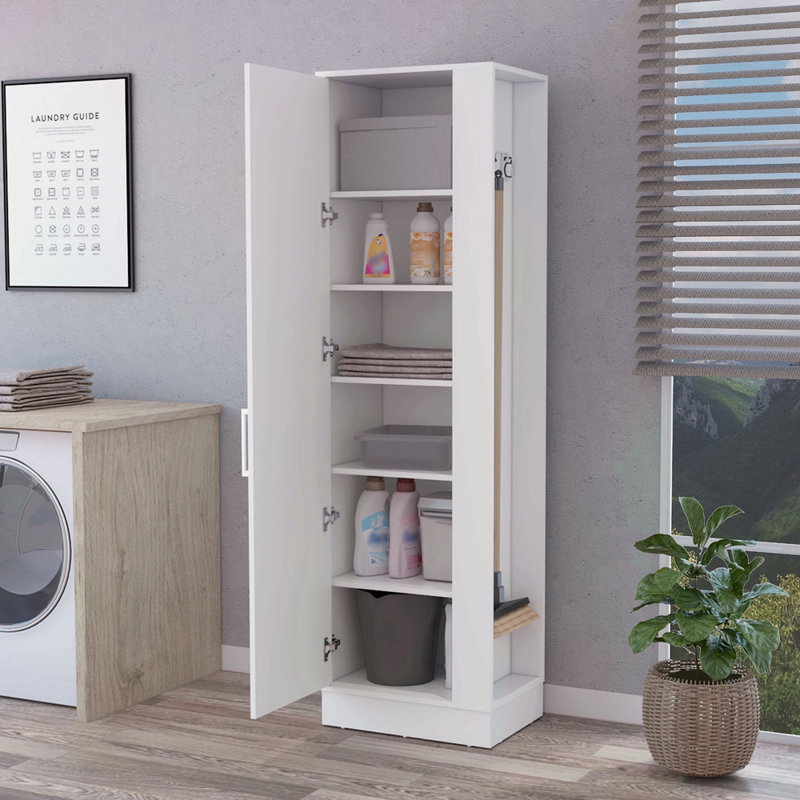 Grande armoire de rangement à 2 portes et 6 tablettes