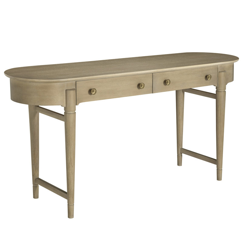 Rosebank Mahogany Wood Oval Trestle Console Table - 68 In. W X 32 In. H