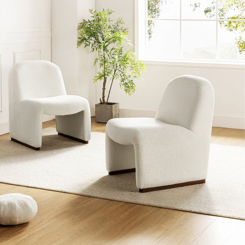 Chaise d'appoint 24 po Bayro, Chenille ivoire, Noir