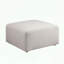 Repose-pieds carré en chenille beige sans assemblage