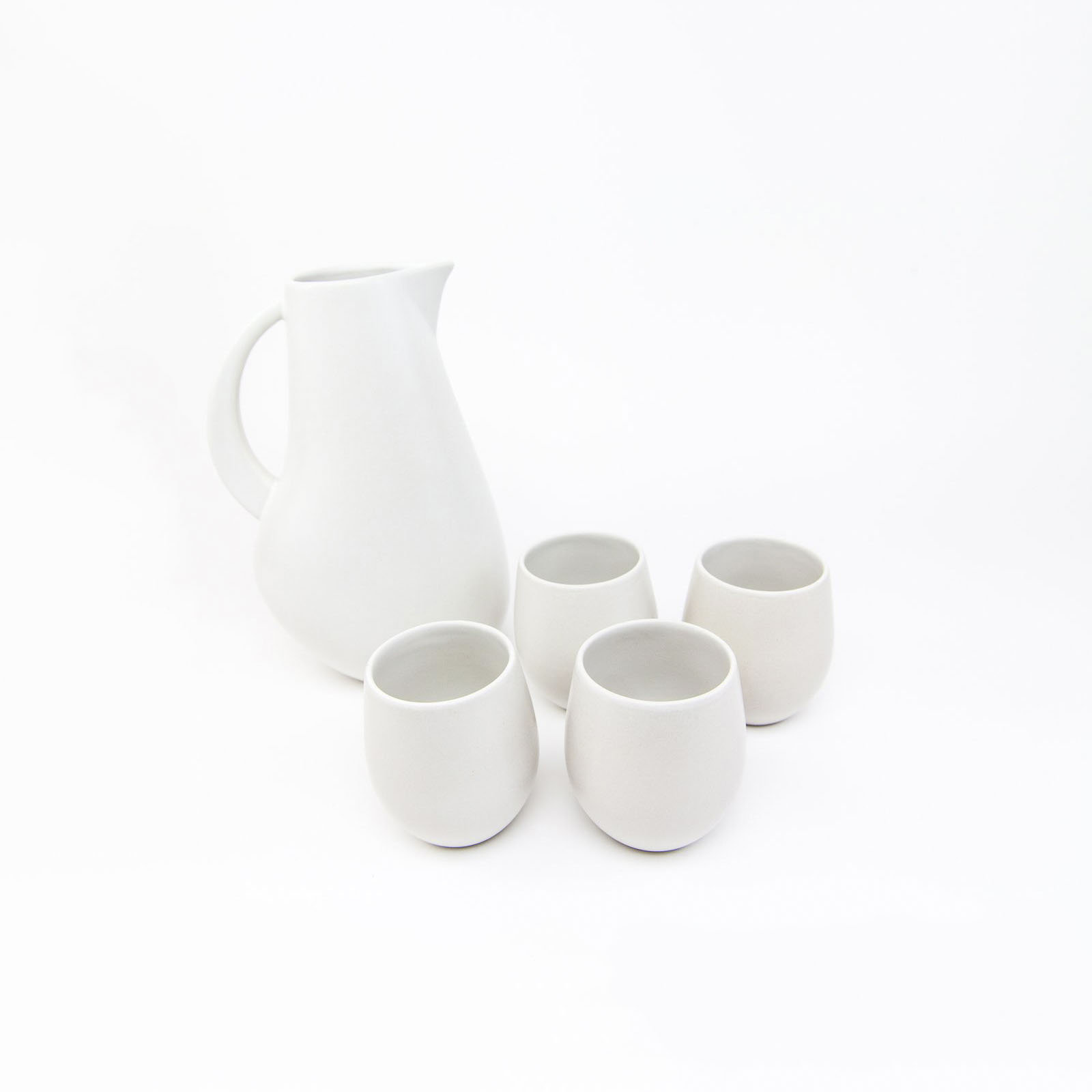Borgen 5-Piece Goblet and Pitcher Set, Chalk
