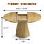 42.13"–57.87" Extendable Round to Oval Dining Table with Self-Storing Butterfly Leaf, Fluted Pedestal Base, Seats 4–6