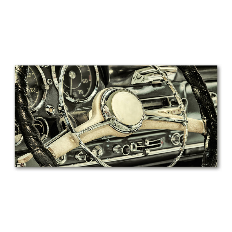 Cabriolet Steering Wheel - Wrapped Canvas Print