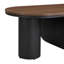 Table basse ovale de luxe industrielle, table basse de 47,24 po avec tiroir de rangement, centre de table en métal noir-46286783