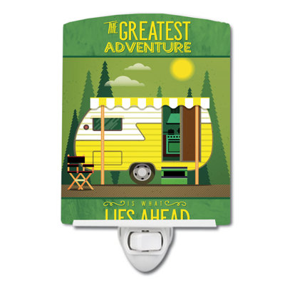Greatest Adventure Retro Camper Ceramic Night Light