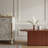 Modern Walnut Coffee Table - Rectangular MDF Top with Black Metal Legs