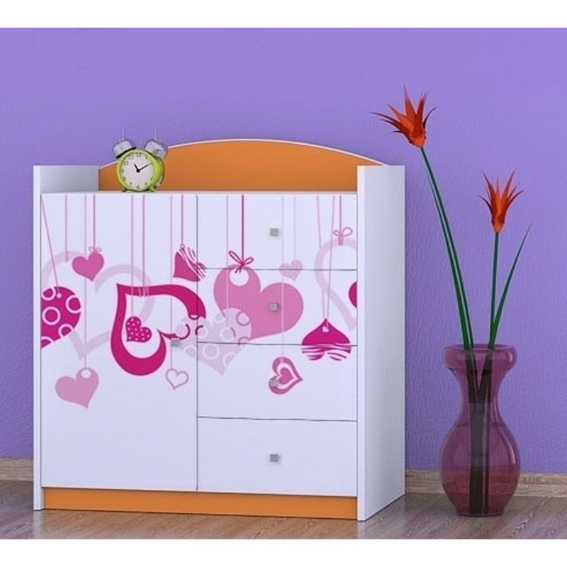 Nisbet Kids 4 - Drawer Combo Dresser, Orange
