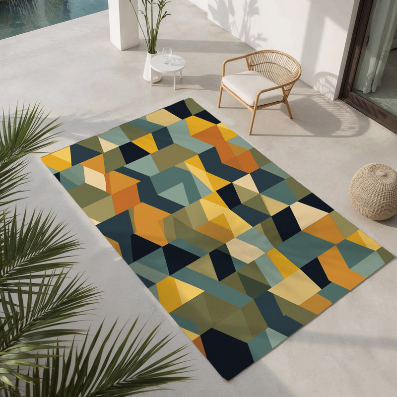 Tapis intérieur et extérieur Terra Pixels, Rectangle 1 pi 6 po x 2 pi 6 po