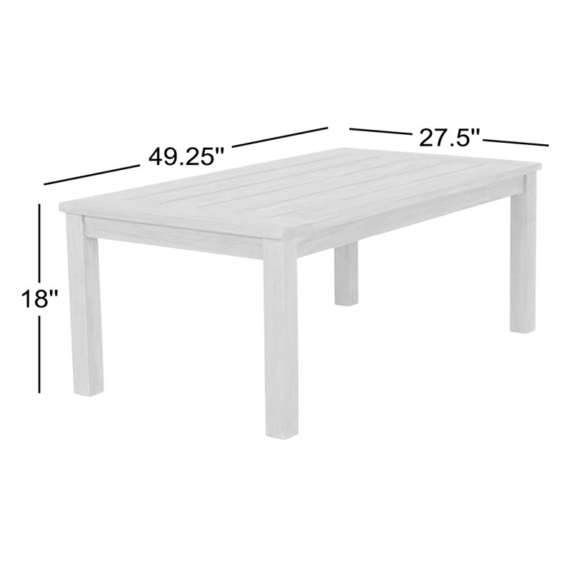Coastal Teak Outdoor Coffee Table