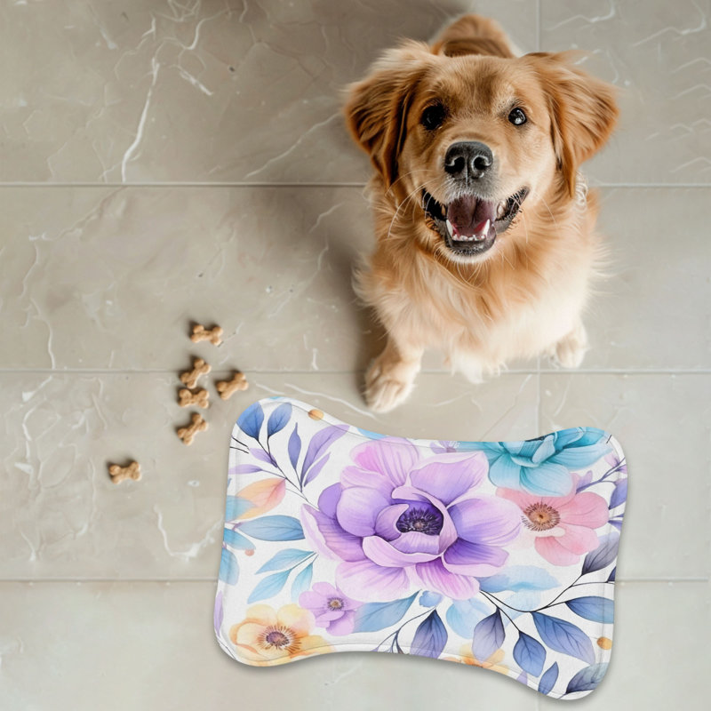 Watercolor Petals - Tapis d'alimentation en os 1 pièce