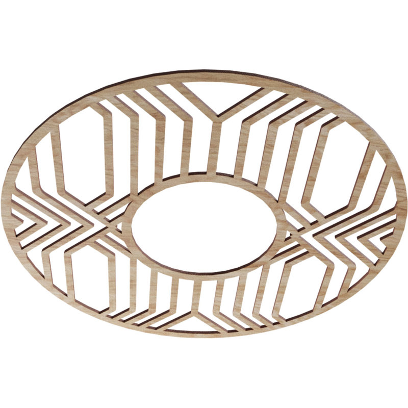 Médaillon de plafond en bois d'aulne 30 po x P 11 po x P 3/8 po, Chêne rouge, H 26 po x l 26 po x P 0,38 po