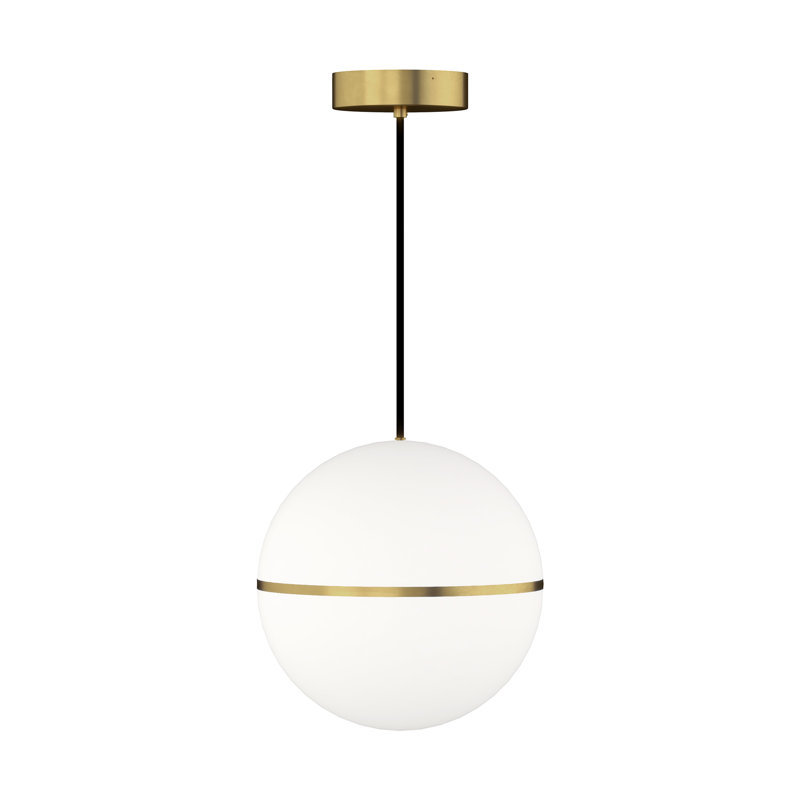 Hanea 1 - Light LED Pendant, !4" H x 14" D x 14" W, Aged Brass