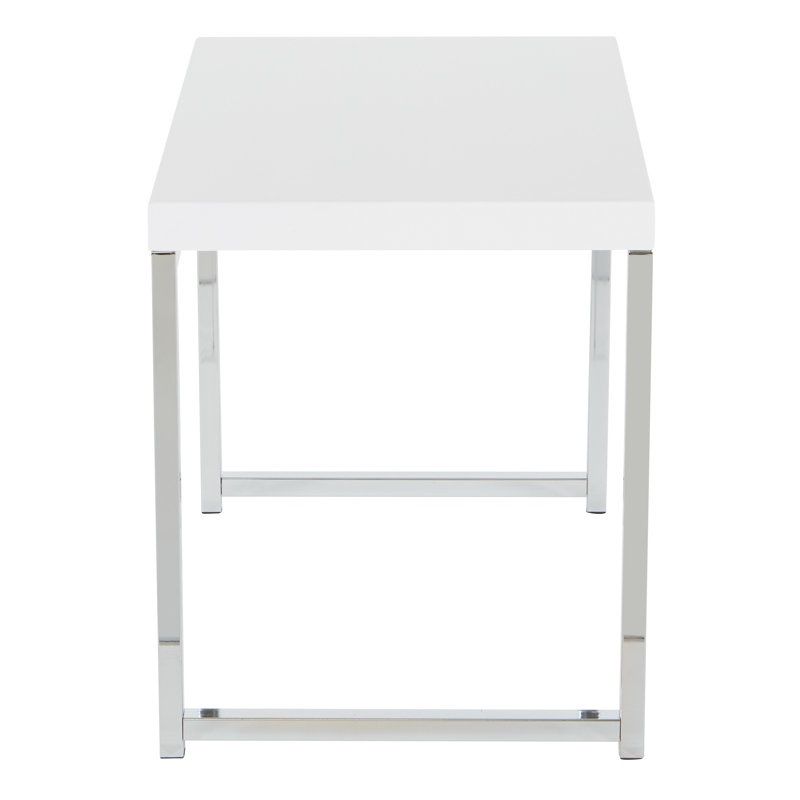 Frome End Table, Chrome/White