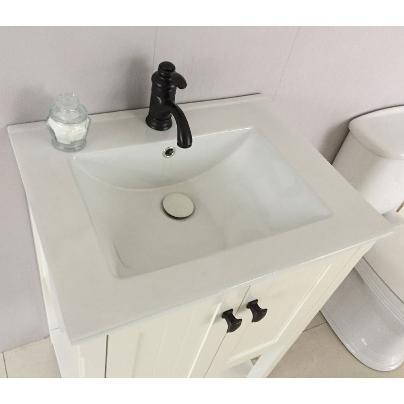 Ensemble de meuble-lavabo pour salle de bain simple 24 po, Blanc
