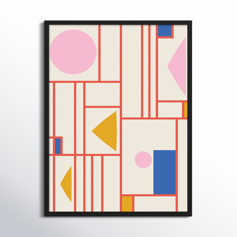 Framed Shapes by Beth Vassalo, Black, 33" H x 25" W x 1" D
