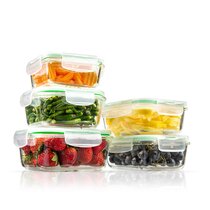 ColorLife Glass Meal Prep Containers With Lids Glass Food Storage Containers  With Lifetime Lasting Snap Locking Lids, Airtight Lunch Containers,  Microwave, Oven, Freezer And Dishwasher,[10-Pack]