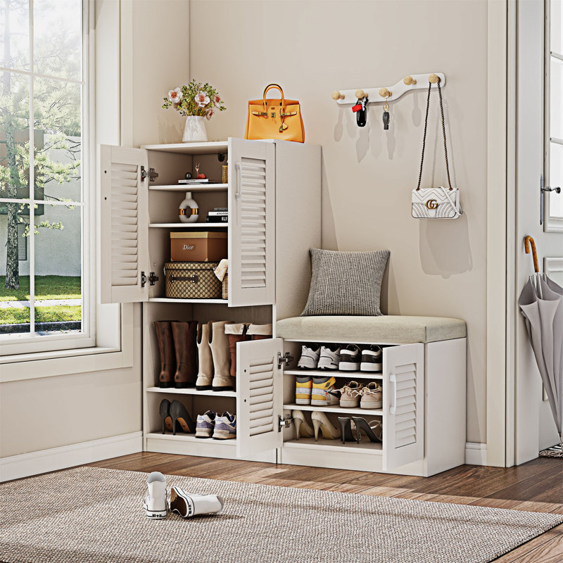 Armoire à chaussures multifonctionnelle avec banc