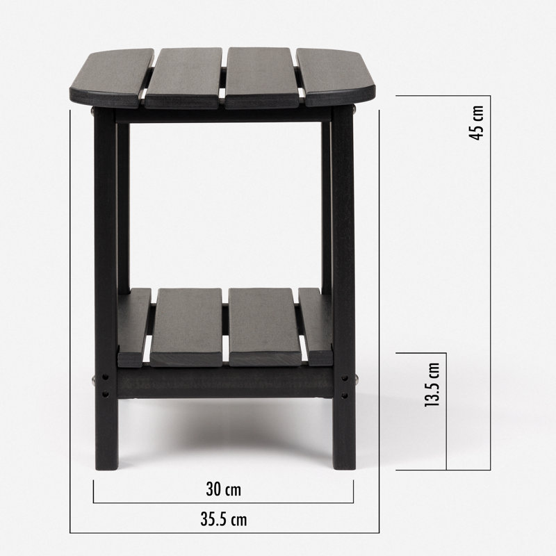 Deerfiled Rectangular 35.5cm L Outdoor Side Table, Black