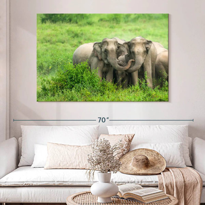 Brampt Asian Elephant Huddle, 34" H x 51" W