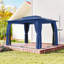Pavillon de jardin en acier bleu et polyester et cadre extérieur en acier de 10 pi x 12 pi pour l'espace extérieur