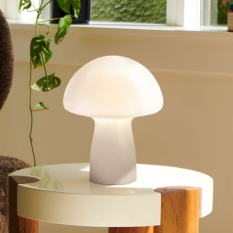 Lampe de fantaisie en verre Keaten, Beige