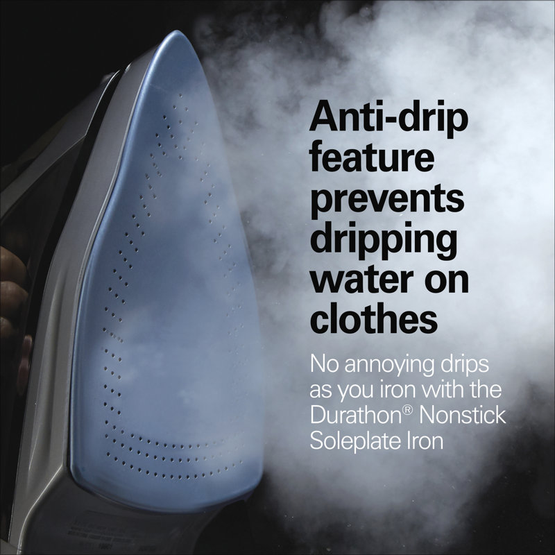 Hamilton Beach Gray Durathon Nonstick Soleplate Steam Iron
