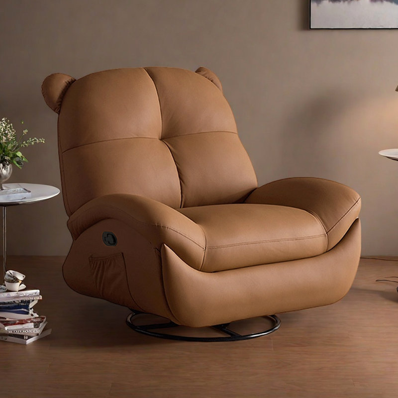 Fauteuil inclinable pivotant ergonomique avec pochette de rangement, Gris